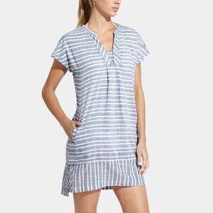 Athleta Blue and White Striped Mini Dress